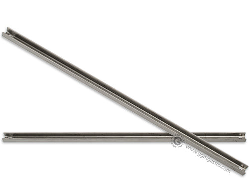 (2 stk.) rustfri stålskinner - 2x korte - 580 mm