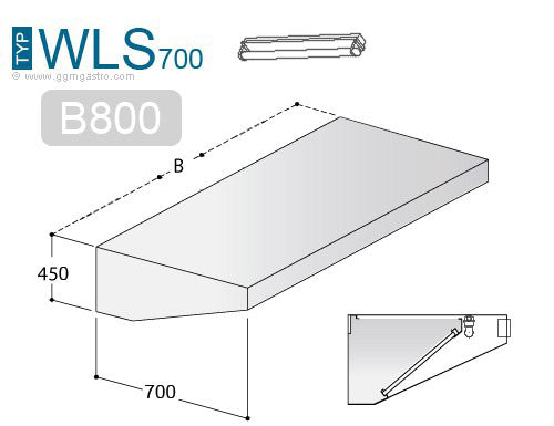 Væg emfang 0.8m - med filter og lampe