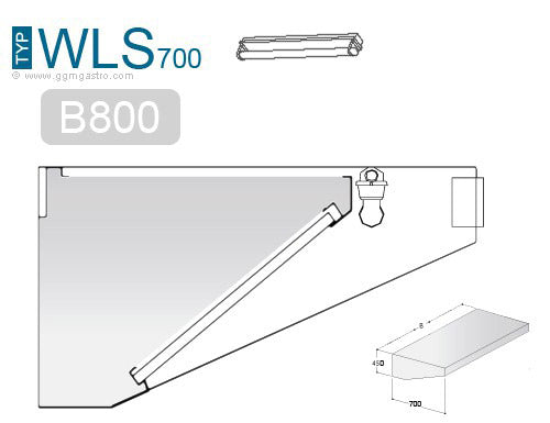 Væg emfang 0.8m - med filter og lampe