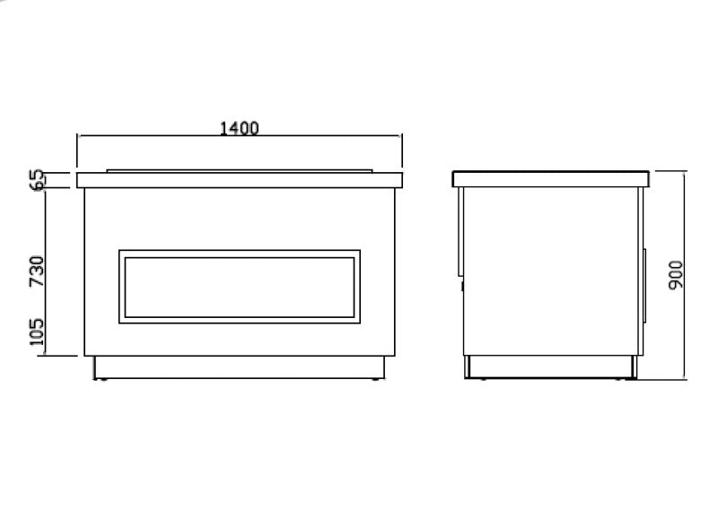 Bain Marie - 1,7 x 1,0m - 58 Liter