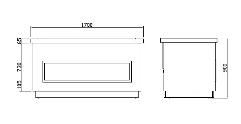 Bain Marie - 1,7 x 1,0m - 76,5 Liter