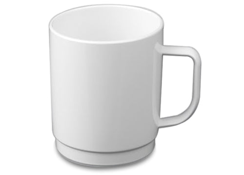 Polycarbonat te / kaffekop, hvid - 250 ml - 50 stykker