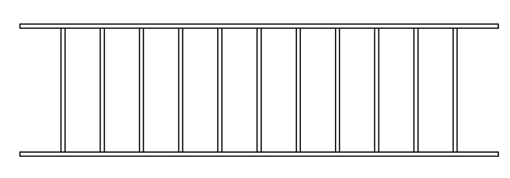 Lodret skillegitter - højde 132 mm