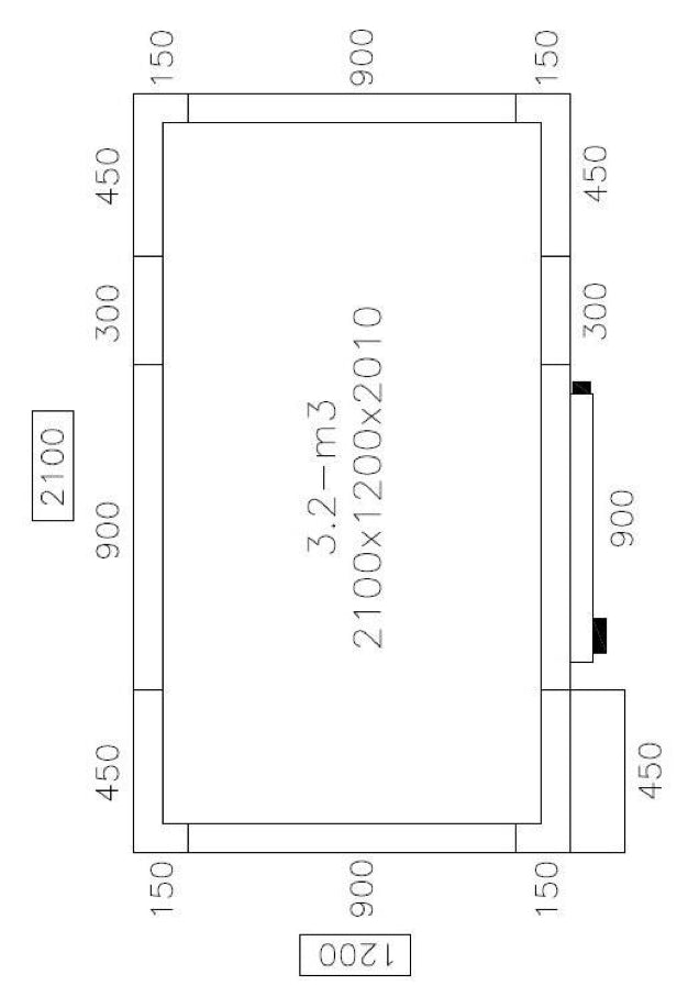 Fryserum - 2,1 x 1,2 m - højde: 2,01 m - 3,2 m³ - inkl. Fryseaggregat