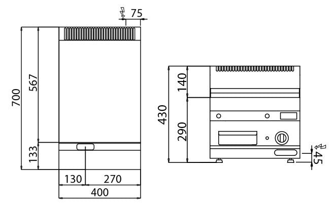 Elektrisk stegeplade - glat (3,6 kW)