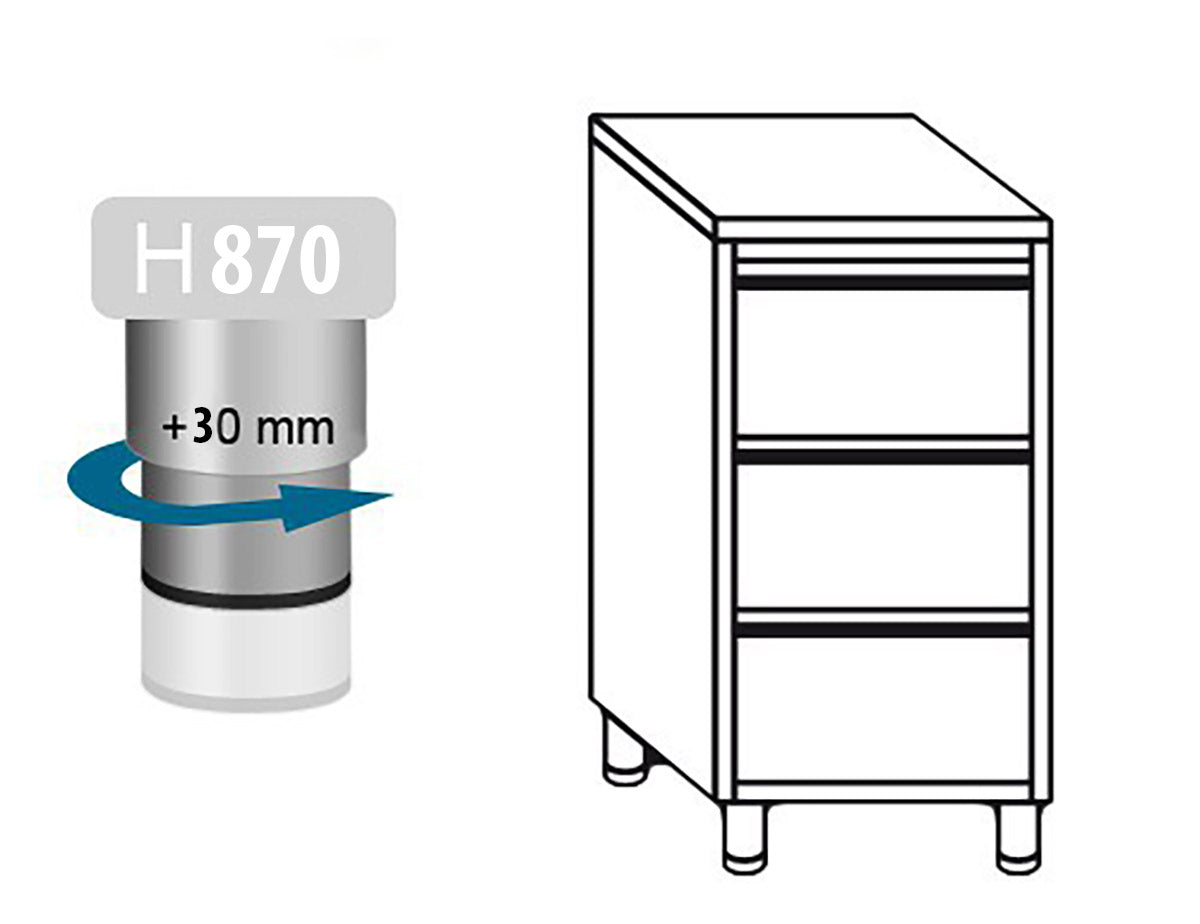 Skuffeskab PREMIUM 0,5m - med 3 skuffer