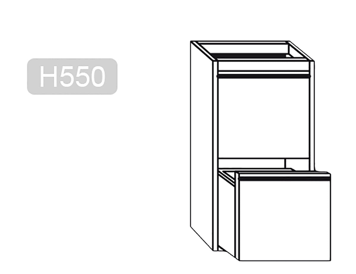Skuffebord i rustfrit stål - 0,4 m - med 2 skuffer - underbygningsmodul til arbejdsbordene 800 dybt