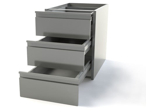 Skuffebord PREMIUM 0,4m - med 3 skuffer - underskabsmodul til Rustfrit stål arbejdsbordene 600 dybt