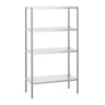 Reol af rustfrit stål PREMIUM 1,0 x 0,5 m - med 4 hylder (JUSTERBAR)