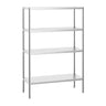 Reol af rustfrit stål PREMIUM 1,2 x 0,5 m - med 4 hylder (JUSTERBAR)