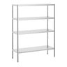 Reol af rustfrit stål PREMIUM 1,4 x 0,5 m - med 4 hylder (JUSTERBAR)
