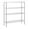 Reol af rustfrit stål PREMIUM 1,6 x 0,5 m - med 4 hylder (JUSTERBAR)