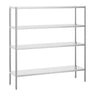 Reol af rustfrit stål PREMIUM 1,8 x 0,5 m - med 4 hylder (JUSTERBAR)