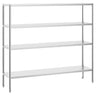Reol af rustfrit stål PREMIUM 2,0 x 0,5 m - med 4 hylder (JUSTERBAR)