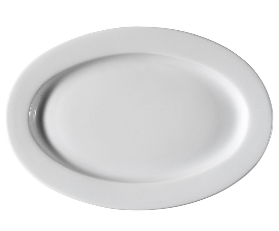 (12 stk.) PERA White - Tallerken oval - 28 cm