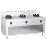 Gas Wokkomfur / Kinakomfur - med 3 kogeplader - 42 kW