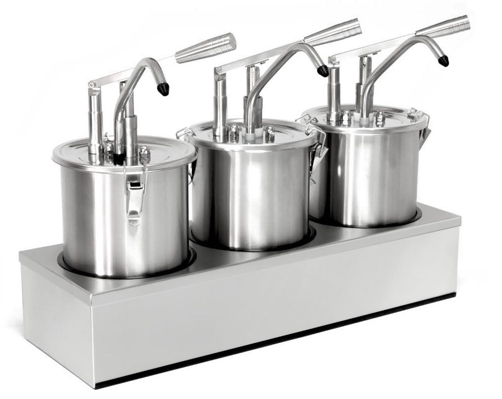 Sauce dispenser - 3 x 5 liter - inkl. Rustfrit stålramme