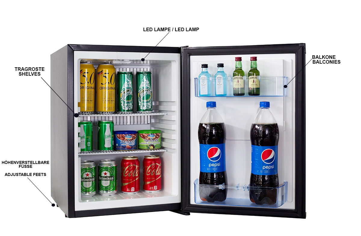 Mini køleskab med 1 dør - støjsvag og låsbar