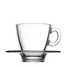 Aqua teglas med tallerken - 0,21 Liter - sæt med 6 stk.
