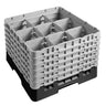 CAMBRO | CAMRACK® - Kurv til glasvask 1/1 med 6 forlængere - 500x500mm - 9 rum - Sort