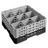 CAMBRO | CAMRACK® - Kurv til glasvask 1/1 med 3 forlængere - 500x500mm - 9 rum - Sort