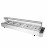 Elektrisk bain marie - 1512 mm - 1,8 kW - 5x GN 1/2 - med hosteskjold i glas