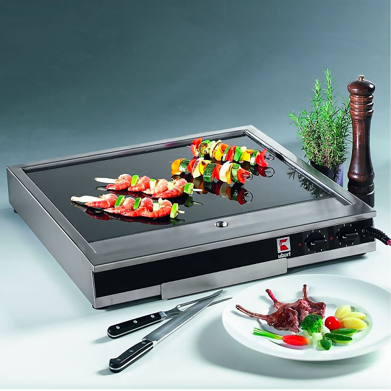 UBERT Mobil CERAN® Glaskeramisk Grill - 5,8 kW - med Fedtafløb