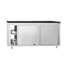 PREMIUM-arbejdsskab i rustfrit stål – 1800 x 600 mm – med serveringsluge – inkl. bordplade i granit