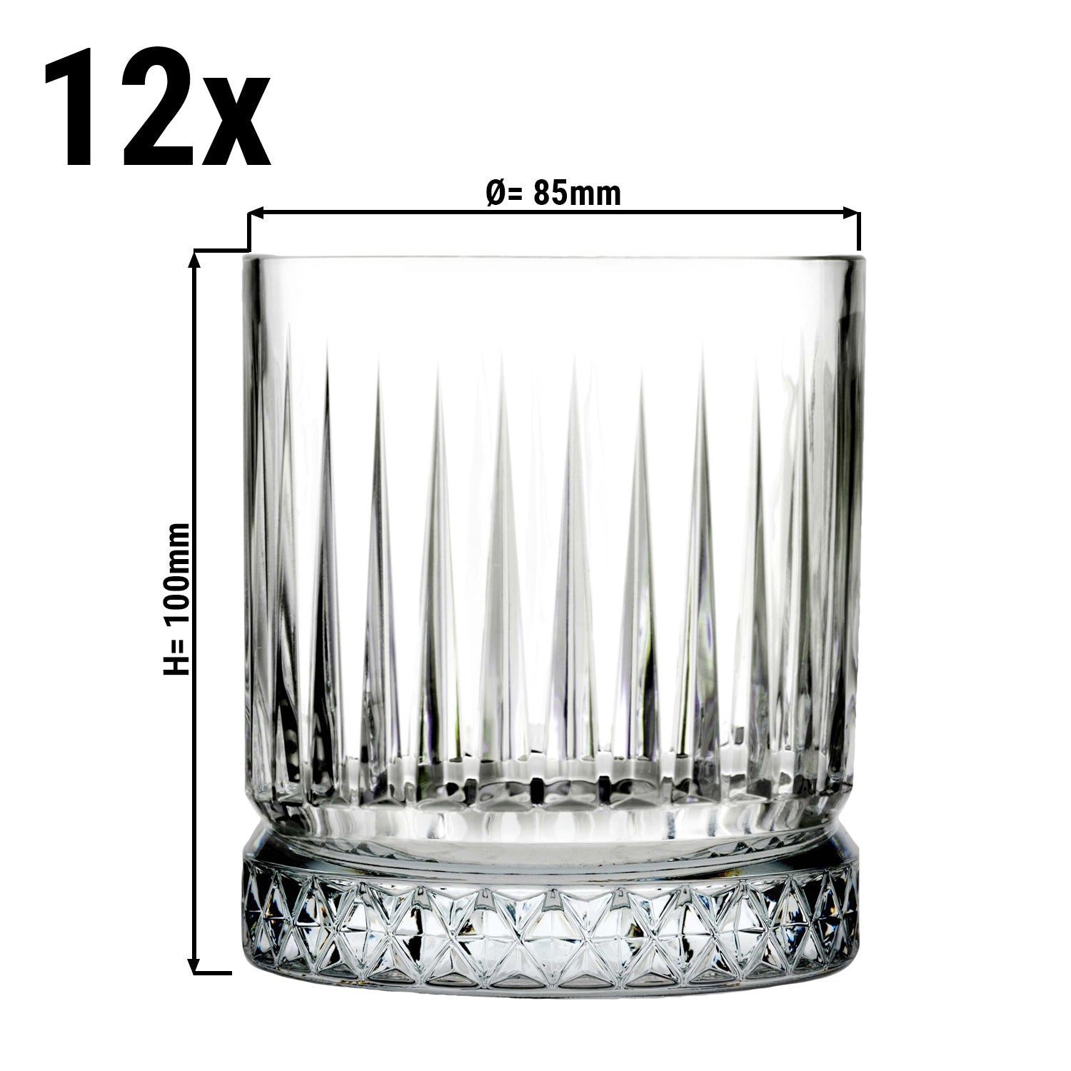 (12 stk.) All Purpose Drikkeglas - ELYSIA - 355 ml - Transparent