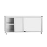 Arbejds­skab i rustfrit stål ECO - 1800x600 mm - med 2 skydedøre