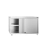 Arbejds­skab i rustfrit stål PREMIUM - 1200x800 mm - med 2 skydedøre