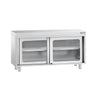 PREMIUM arbejdsskab i rustfrit stål - 1400x600mm - med glasskydedør