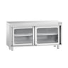 PREMIUM arbejdsskab i rustfrit stål - 1600x600mm - med glasskydedør