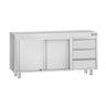 Arbejds­skab i rustfrit stål ECO - 1600x600 mm - med 3 skuffer højre