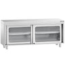PREMIUM arbejdsskab i rustfrit stål - 2000x600mm - med glasskydedør