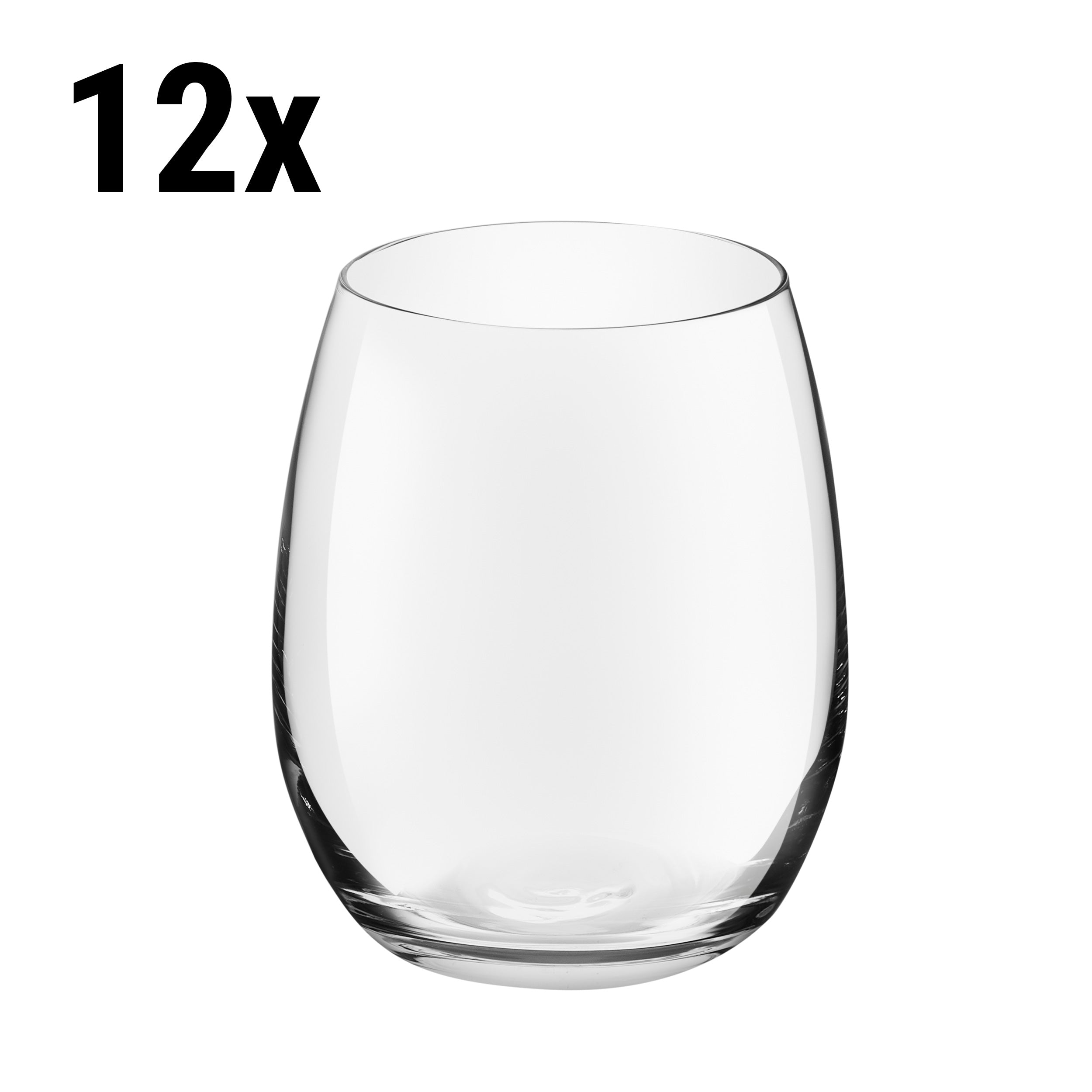 (12 stk.) All Purpose Drikkeglas - VENICE - 390 ml - Transparent