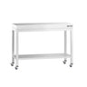 Arbejdsbord i rustfrit stål PREMIUM - 1000x700 mm - med underhylde