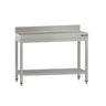 Rustfrit Stålbord ECO - 1,0 m - med underhylde og bagkant