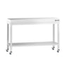 Arbejdsbord i rustfrit stål PREMIUM - 1200x700 mm - med underhylde