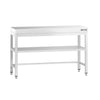Rustfrit Stålbord PREMIUM 1,2 m - med underhylde & afstivning