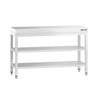 Rustfrit Stålbord PREMIUM - 1,2 m - med underhylde & mellemhylde