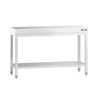 Rustfrit Stålbord PREMIUM 1,2 m - med underhylde