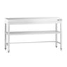 Arbejdsbord i rustfrit stål PREMIUM - 1500x700 mm - med underhylde & afstivning