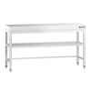Rustfrit Stålbord PREMIUM - 1,6 m - med underhylde & afstivning