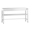 Arbejdsbord i rustfrit stål PREMIUM - 1600x700 mm - med underhylde & afstivning