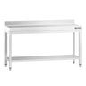 Rustfrit Stålbord PREMIUM 1,6 m - med underhylde og bagkant