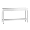 Rustfrit Stålbord PREMIUM 1,6 m - med underhylde