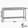 Arbejdsbord i rustfrit stål ECO - 1800x600 mm - med underhylde