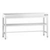 Rustfrit Stålbord PREMIUM - 1,8 m - med underhylde & afstivning