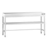 Rustfrit Stålbord PREMIUM 1,8 m - med underhylde & afstivning